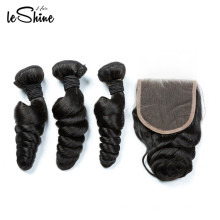 Top Quality Without Chemical Process Malaysian Virgin Hair Loose Wave 100 Human Hair 4*4 Closure
